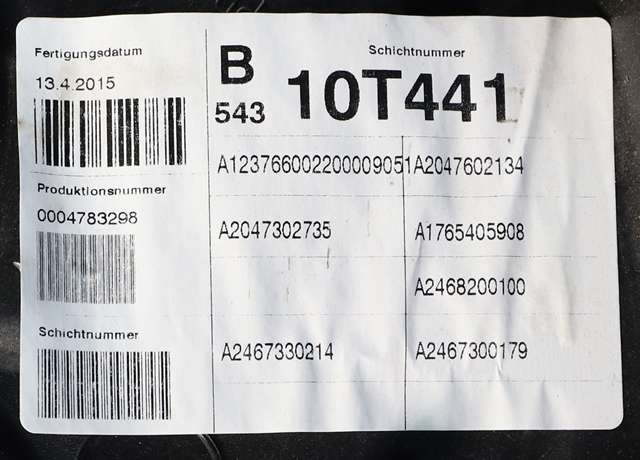 Ruteheis venstre bak til Mercedes B-Klasse, electric drive 2014-2018 (W242) (W242)