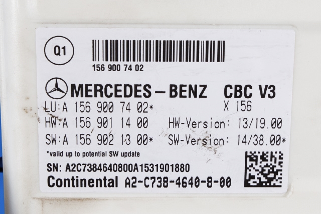 Styreenhet (SAM - Signal Acquisition Module) til Mercedes B-Klasse, electric drive 2014-2018 (W242) (W242) (MERCEDES|A 156 900 74 02|)