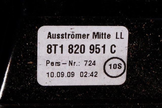 Dashbord friskluftdyse midtkonsoll til Audi A4 2007-2014 (Type IV) (B8) (B8) (VAG|8T1 820 951 C|)
