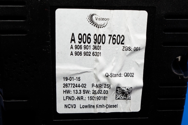 Instrumentpanel til Mercedes Sprinter 2013-2018 (Fase 2) (906) (906) (MERCEDES|A 906 900 76 02|)