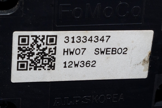 Bryter ruteheis førerdørspanel til Volvo V60 2010-2013 (Type I, Fase 1)  (VOLVO|31334347|)