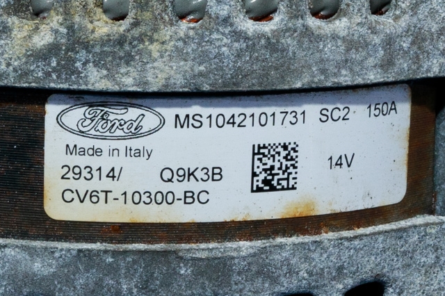 Dynamo til Ford Fiesta 2013-2017 (Type VI, Fase 2)  (DENSO|104210-1731|CV6T-10300-BC. 14 VOLT - 150 AMP|)