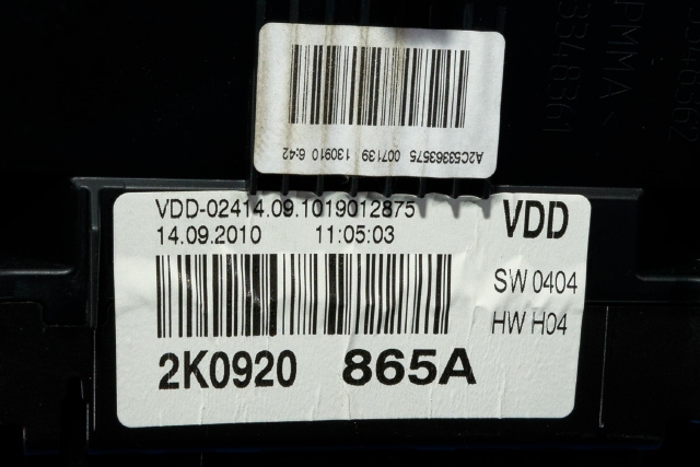 Instrumentpanel til VW Caddy 2010-2015 (Type III, Fase 2) (VAG|2K0 920 865 A|)