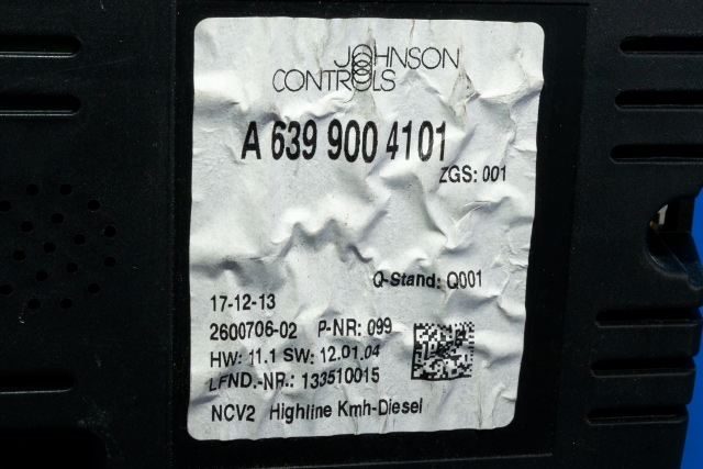 Instrumentpanel til Mercedes Vito/Viano 2010-2014 (Fase 2) (W639) (W639) (JOHNSON|2600706-02|A 639 900 41 01|)