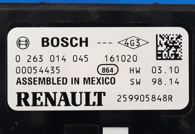 Styreenhet parkering til Renault Clio 2016-2019 (Type IV, Fase 2) (BOSCH|0 263 014 045|2599 05848R|)