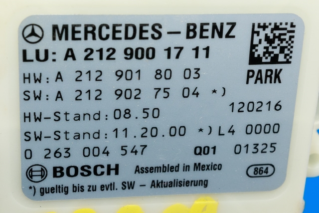 Styreenhet parkering til Mercedes E-Klasse 2009-2013 (Fase 1) (W212) (W212) (BOSCH|0 263 004 547|A 212 900 17 11|)