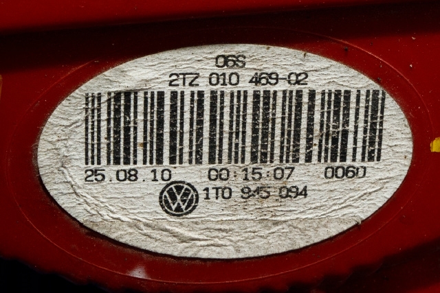 Baklykt høyre indre til VW Touran 2010-2015 (Type I, Fase 3) (VAG|1T0 945 094|)