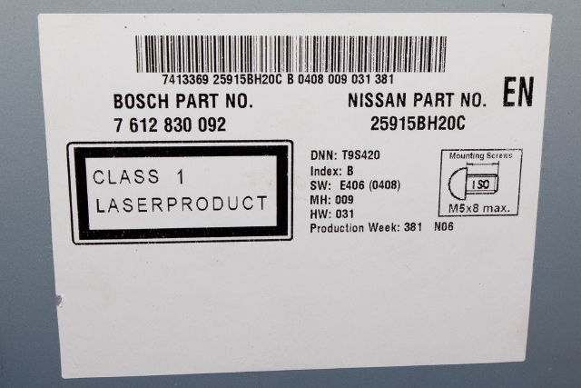 Bilstereo navigasjon til Nissan Qashqai 2010-2014 (Type I, Fase 2) (NISSAN|25915-BH20C|)