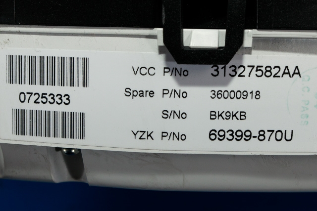 Instrumentpanel til Volvo V70 2007-2013 (Type III, Fase 1)  (YAZAKI|69399-870U|31327582|)