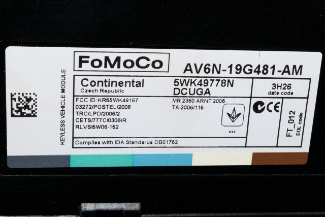 Styreenhet nøkkelfri/keyless til Ford Focus 2011-2014 (Type III, Fase 1) (FORD|AV6N-19G481-AM|)
