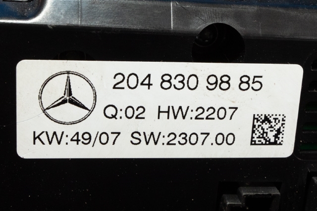 Varmeapparat betjening til Mercedes C-Klasse 2007-2011 (Fase 1) (W204) (W204) (MERCEDES|204 830 98 85|)