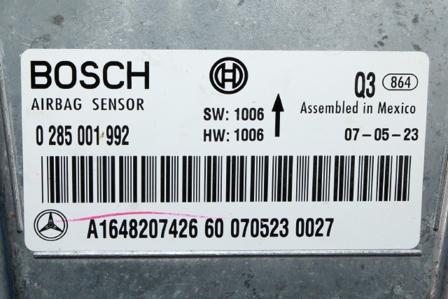 Styreenhet airbag hovedsensor til Mercedes GL 2006-2012 (X164) (X164) (BOSCH|0 285 001 992|A 164 820 74 26|)