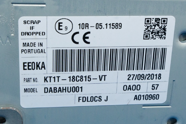 Bilstereo, med DAB til Ford Transit Connect 2018-->> Type II, Fase 2  (FORD|KT1T-18C815-VT|)