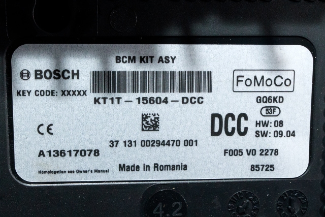 Styreenhet comfort (BCM) til Ford Transit Connect 2018-->> Type II, Fase 2 (FORD|KT1T-15604-DCC|)
