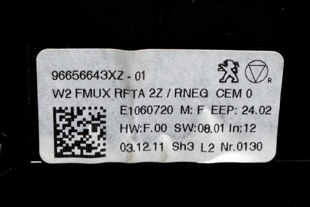 Varmeapparat betjening til Peugeot 508 2011-2014 (Type I, Fase 1)  (PEUGEOT|96 656643 XZ|)