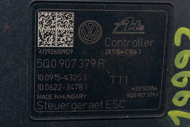 ABS sentral til Škoda Octavia 2013-2016 (Type III, Fase 1)  (VAG|5Q0 614 517 Q|)