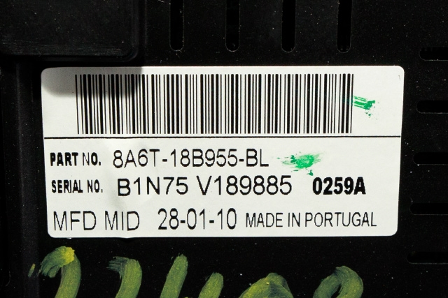Instrument kjørecomputer til Ford Fiesta 2008-2012 (Type VI, Fase 1) (FORD|8A6T-18B955-BL|)