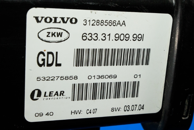 Styreenhet diverse til Volvo V70 2007-2013 (Type III, Fase 1)  (VOLVO|31288566|)