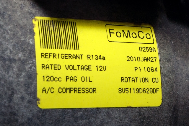 Aircondition kompressor til Ford Fiesta 2008-2012 (Type VI, Fase 1)  (FORD|8V51-19D629-DF|)