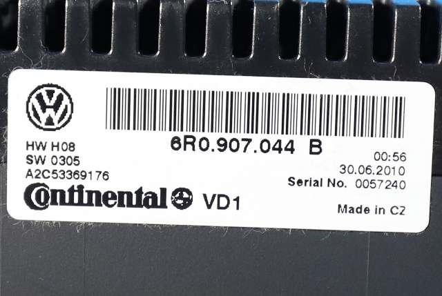 Varmeapparat betjening til VW Polo 2009-2014 (Type V, Fase 1)  (VAG|6R0 907 044 B|)