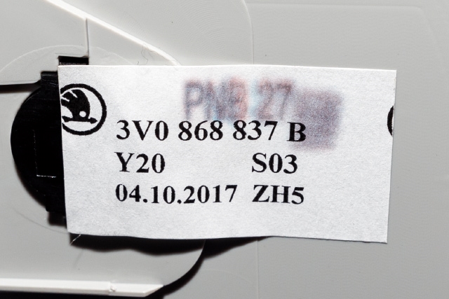Taklyspanel til Škoda Superb 2015-->> (Type III)  (VAG|3V0 868 837 B|)