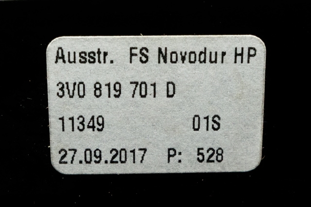 Dashbord friskluftdyse venstre til Škoda Superb 2015-->> (Type III)  (VAG|3V0 819 701 D|)