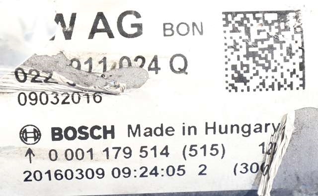 Starter til Škoda Octavia 2013-2016 (Type III, Fase 1) (BOSCH|0 001 179 514|02Z 911 024 Q|)