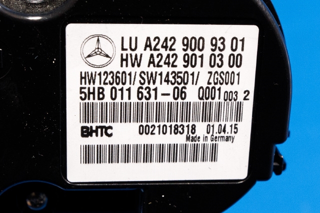 Varmeapparat betjening til Mercedes B-Klasse, electric drive 2014-2018 (W242) (W242) (HELLA|5HB 011 631-06|A 242 900 93 01|)