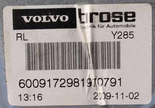 Ruteheis venstre bak til Volvo V70 2007-2013 (Type III, Fase 1)  