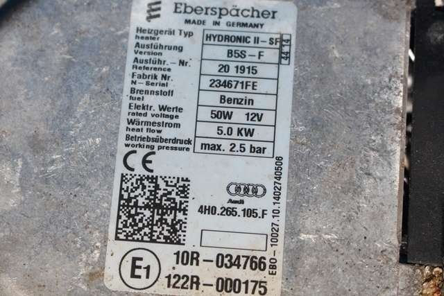 Bensinvarmer til Audi A4 2007-2014 (Type IV) (B8) (B8) (EBERSPRACR|234671FE|8K0 265 081 AE|)