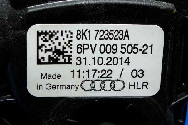 Pedal gass til Audi A4 2007-2014 (Type IV) (B8) (B8) (HELLA|6PV 009 505-21|8K1 723 523 A|)