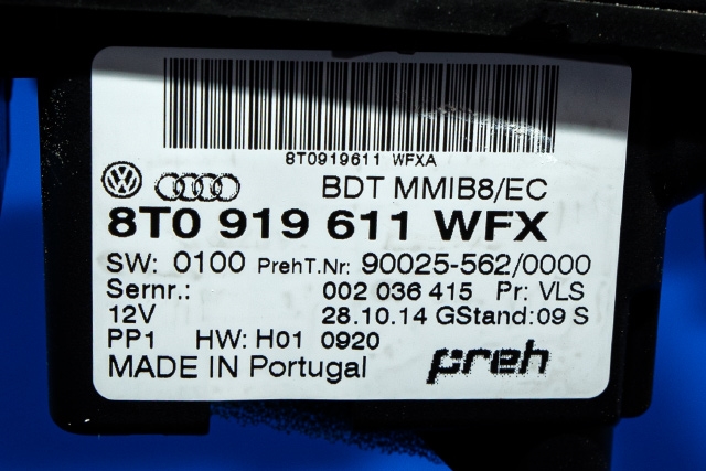 Bilstereo navigasjon betjeningspanel til Audi A4 2007-2014 (Type IV) (B8) (B8) (VAG|8T0 919 611 WFX|)