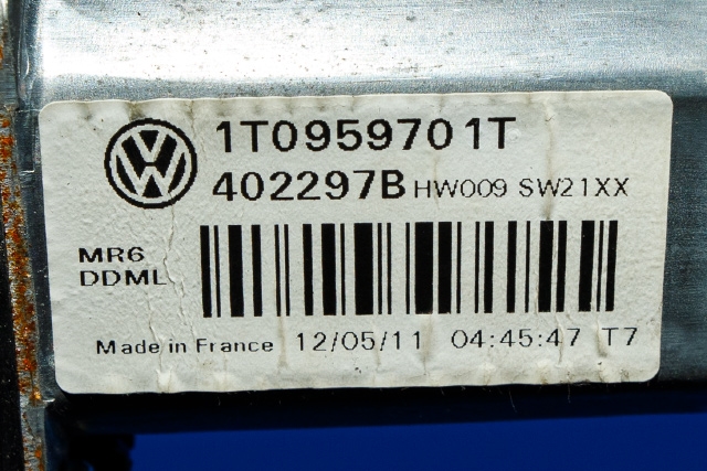 Ruteheis, kun motor, venstre foran til Škoda Octavia 2009-2013 (Type II, Fase 2) (VAG|1T0 959 701 T|)