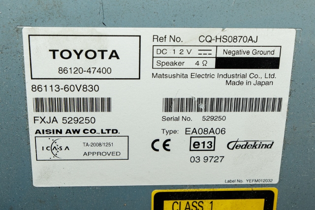 Bilstereo navigasjon til Toyota Prius 2009-2016 (Type III) (COMBI) (COMBI) (TOYOTA|86120-47400|)