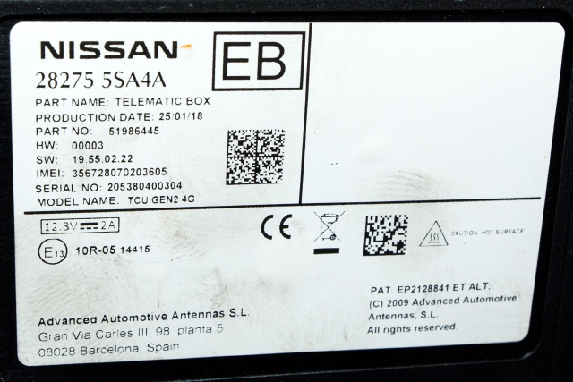 Styreenhet diverse til Nissan E-NV200 2014-->> (NISSAN|28275-5SA4A|)