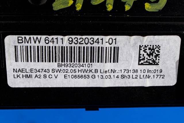 Varmeapparat betjening til BMW 3-Serie 2012-2018 (F30/F31/F34) (F30/F31/F34) (BMW|9 320 341|)