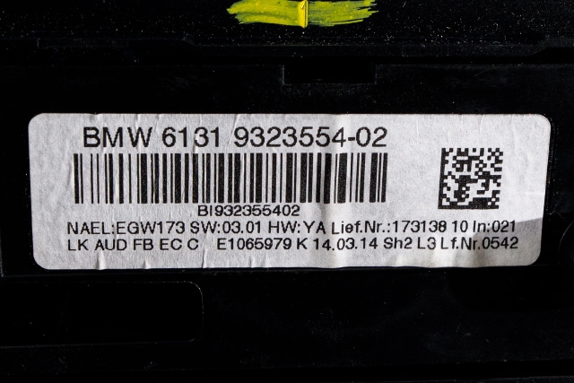 Bilstereo betjeningspanel til BMW 3-Serie 2012-2018 (F30/F31/F34) (F30/F31/F34) (BMW|61.31-9 323 554|)