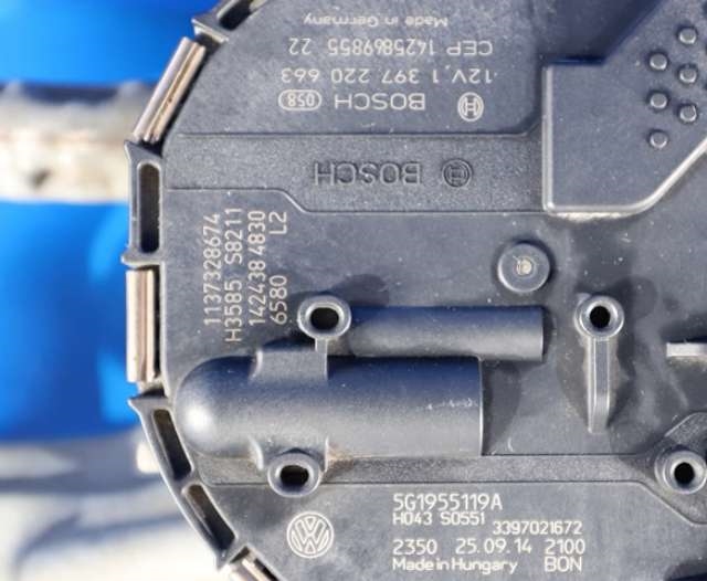 Viskermotor frontrute komplett m/overføring til VW Golf VII 2012-2017 (Fase 1)  (VAG|5G1 955 023 C|)