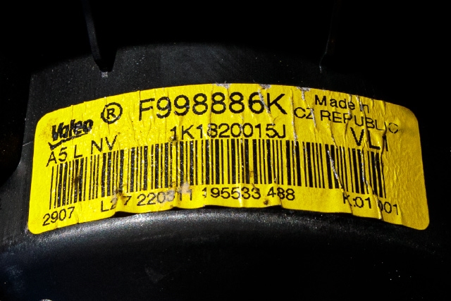 Varmeapparat motor til VW Touran 2010-2015 (Type I, Fase 3) (VAG|1K1 820 015 J|)