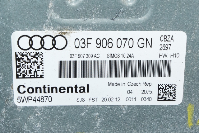 Styreenhet motor til Audi A1 2010-2014 (Type I, Fase 1)  (CONTINENT|5WP4 4870|03F 906 070 GN|)