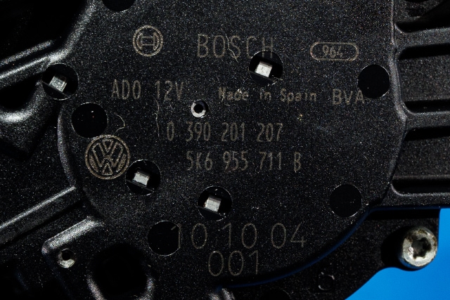 Viskermotor bakrute til VW Polo 2009-2014 (Type V, Fase 1) (BOSCH|0 390 201 207|5K6 955 711 B|)