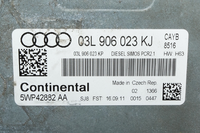 Styreenhet motor til Audi A1 2010-2014 (Type I, Fase 1) (CONTINENT|5WP4 2882AA|03L 906 023 KJ|)