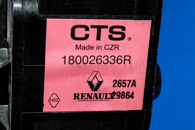 Pedal gass til Renault Zoe 2013-2019 (Fase 1)  (RENAULT|1800 26336R|)
