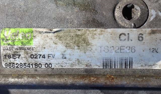 Starter diesel til Citroën C4, Picasso 2006-2013 (Type I)  (VALEO|TS22E26|96 628541 80|)