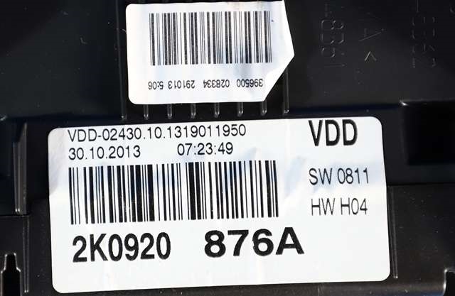 Instrumentpanel til VW Caddy 2010-2015 (Type III, Fase 2)  (VAG|2K0 920 876 A|)
