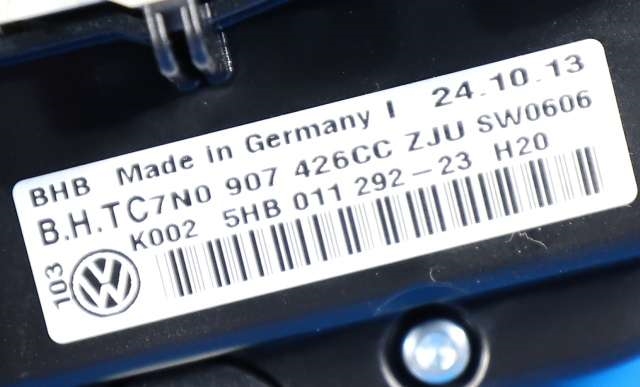 Varmeapparat betjening til VW Caddy 2010-2015 (Type III, Fase 2) (HELLA|5HB 011 292-23|7N0 907 426 CC|)
