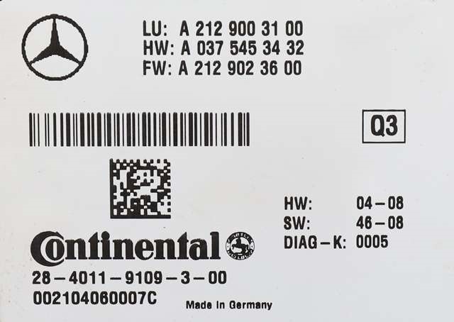 Styreenhet diverse til Mercedes E-Klasse 2009-2013 (Fase 1) (W212) (W212) (MERCEDES|A 212 900 31 00|)