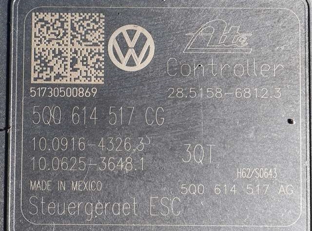 ABS sentral til Škoda Superb 2015-->> (Type III)  (VAG|5Q0 614 517 CG|)