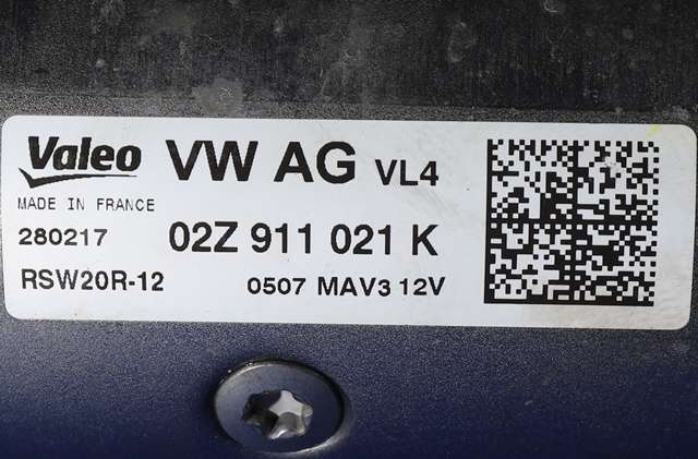Starter diesel til Škoda Superb 2015-->> (Type III)  (VALEO|RSW20R-12|02Z 911 021 K|)