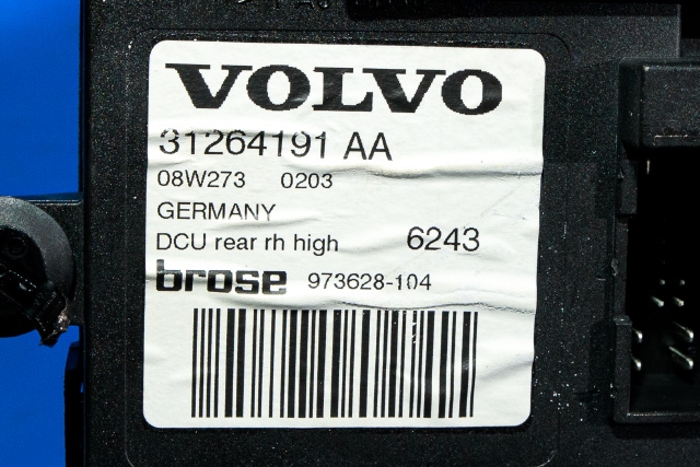 Ruteheis, kun motor, høyre bak til Volvo V50 2007-2012 (Fase 2)  (VOLVO|31264191 AA|)